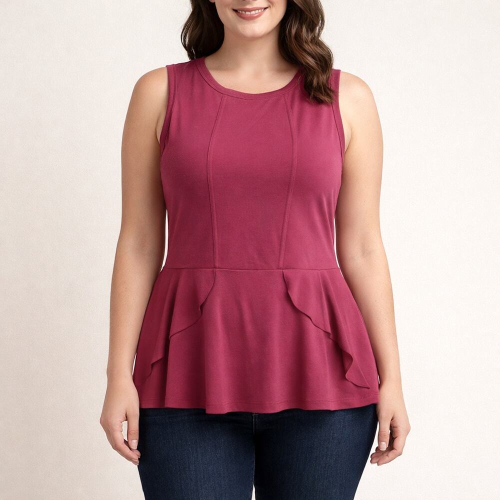 Eloquii Pink Ruffle Top Size 14/16 NWT